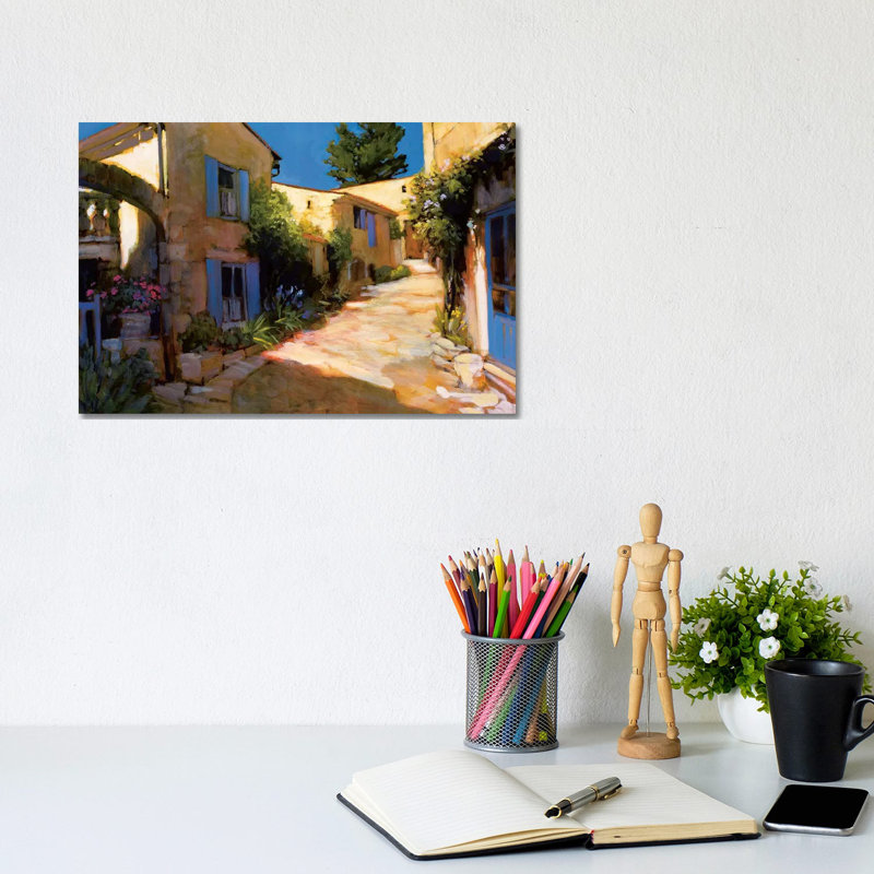 Village In Provence - Wrapped Canvas Print, 20.32 cm H x 30.48 cm W