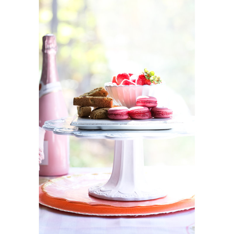 Baroque Glass Salad/Dessert Plate, Pink