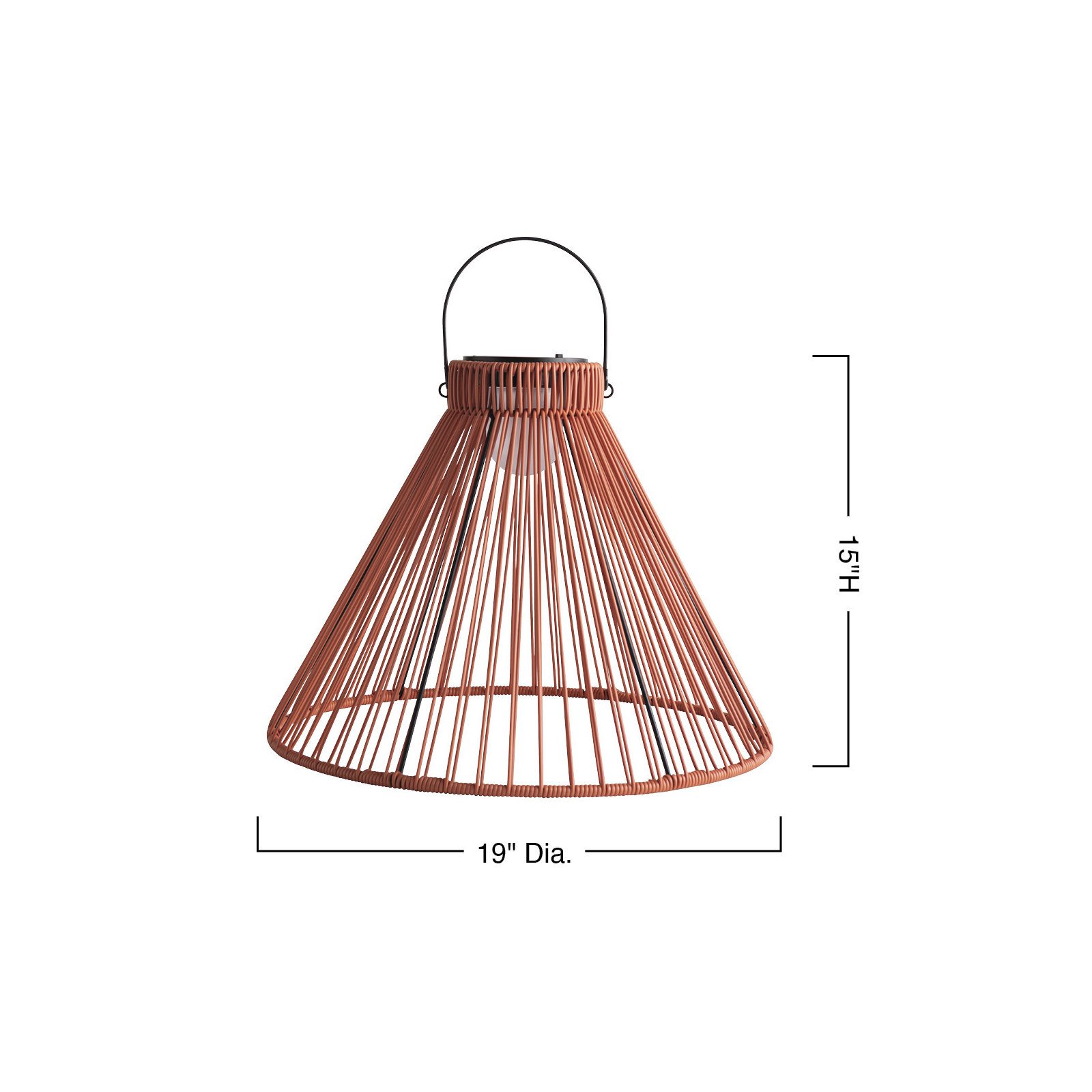 15" Solar Powered Integrated LED Outdoor Hanging Light, Pink