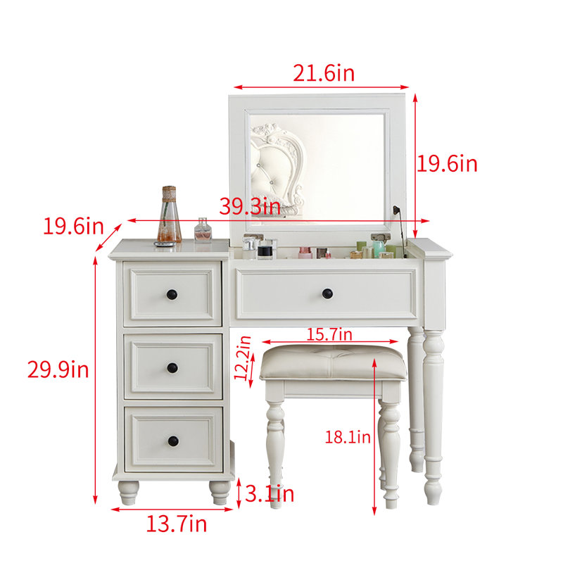 Popwell Vanity, White