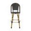 Ensemble de 2 tabourets de bar 29,5 po d'extérieur en rotin PE et aluminium, finition noire et bambou-2033567408