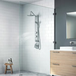 Aloha 8-in Rain Showerhead Shower System with 2-Body Jets and Multi-function Handshower Brushed Stainless Steel