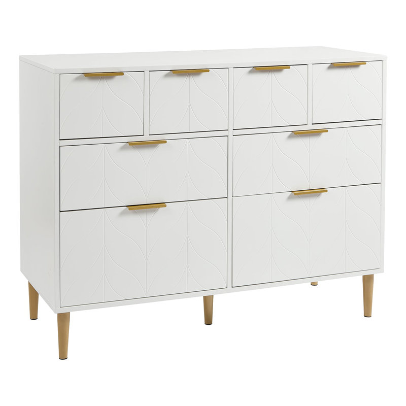 Adams 112cm W 8 - Drawer Chest of Drawers, White