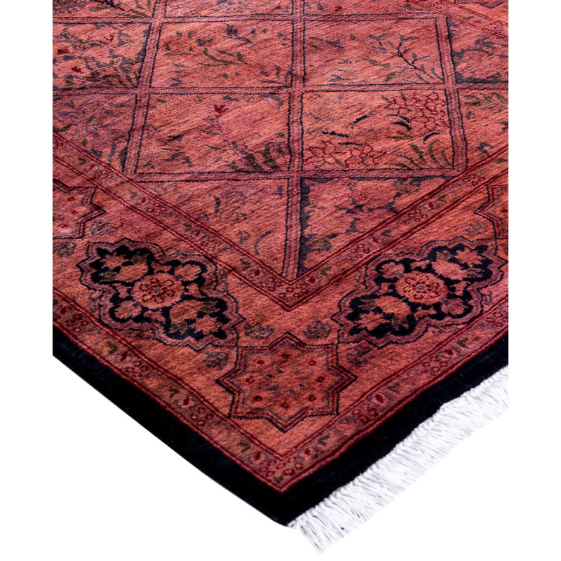 Overdyed Hand-Knotted Wool Modern-Contemporary Pink Runner 2' 8" x 6' 8"