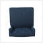 Ensemble de 2 tabourets de comptoir à oreilles capitonnés contemporains en tissu, bleu marine et brun foncé-381166042