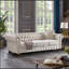 Canapé Chesterfield en tissu beige (beige)-265285565