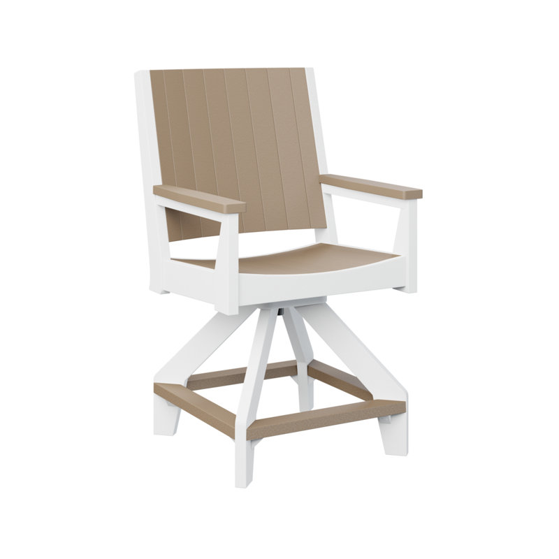 Fauteuil de comptoir pivotant Berlin, Bois vieilli, 21.5"
