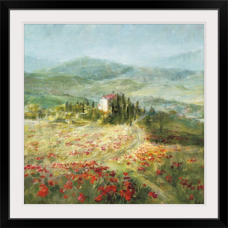 «Summer in Provence», reproduction d'art Danhui Nai, H 20" x l 20" x P 1", Cadre noir