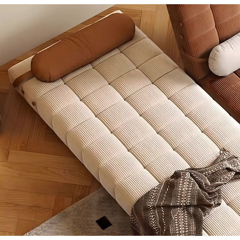 Canapé-lit pliant de 100 cm (39,3 pouces) avec revêtement en velours côtelé, design peu encombrant