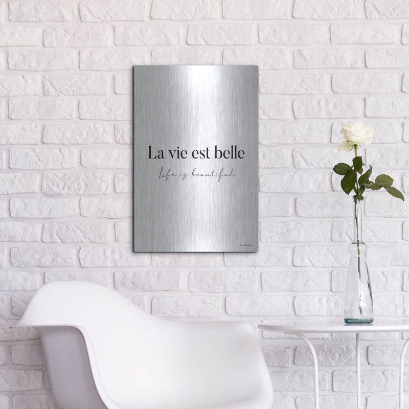  «Life Is Beautiful In French» par Seven Trees Design, art mural en métal, 16 po x 24 po, H 24 po x l 16 po