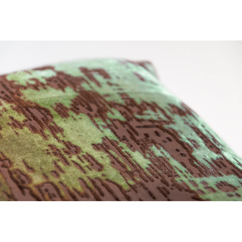 Square Pillow Cover & Insert, 18"H x 18"W, Green/Gold