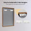 Miroir de salle de bain 36 po x 36 po avec cadre en métal de couleur grain de bois, miroir de salle de bain rectangulaire arrondi avec cadre en métal, antirouille, suspendu horizontalement ou verticalement, verre trempé-2033354276-2033354278-2033354458