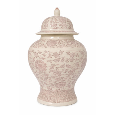 Dusty Rose Pink Floral Jar, Medium