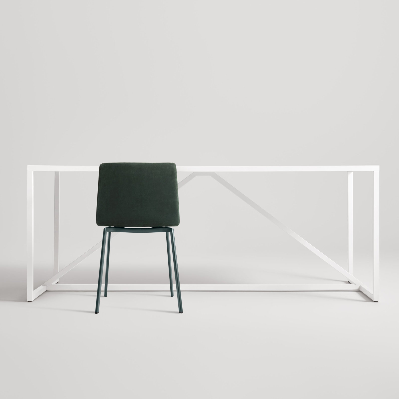 Between Us Dining Chair, Navy Green Leather