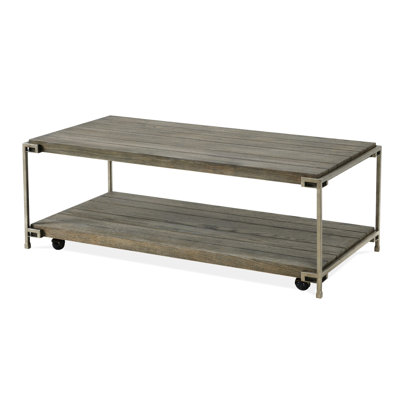 Wood Living Room Desk - Elegant Aged Graphite Finish, Hardwood Oak Veneer, , Storage Shelf, 50"w X 26"d 18"h Coffee Stand Framework, Charming Graphite