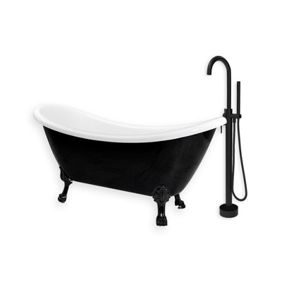 Baignoire de trempage autoportante en acrylique avec robinet 59 po. X 30 po. Daphne