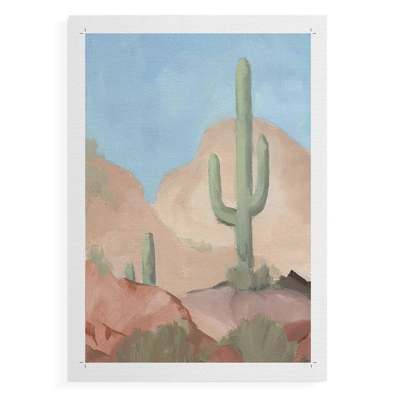 Sunny Saguaro I - Impression sur toile seulement - NON-CADRE, H 36 po x l 24 po