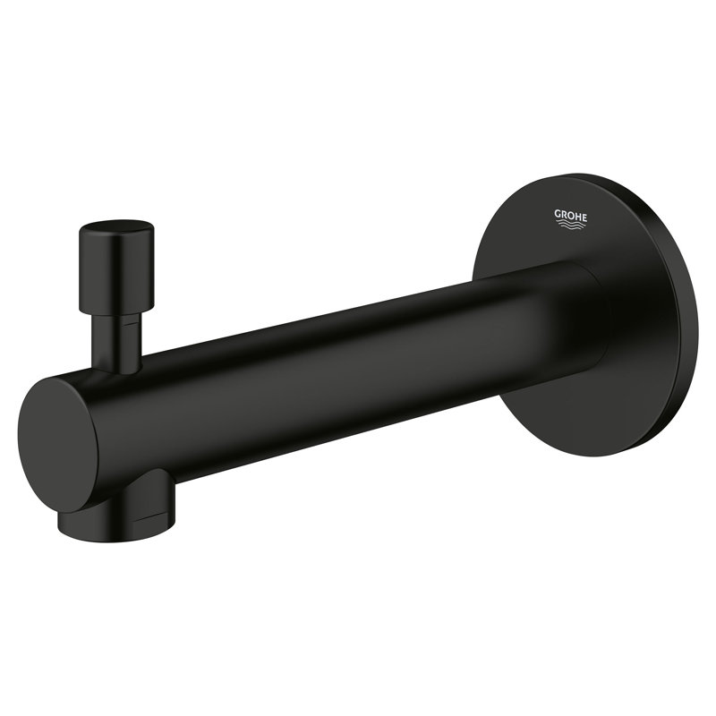 Concetto™ Single Handle Wall Mounted Tub Spout Trim with Diverter, Matte Black
