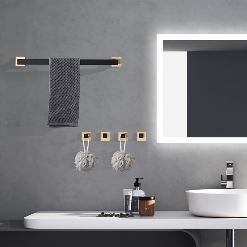 Ensemble de quincaillerie de salle de bain 10 pièces, Noir / or