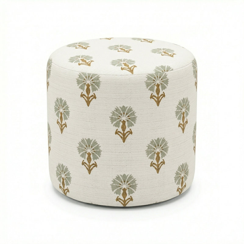Pouf rond 18 "Lily Gardens, Crème