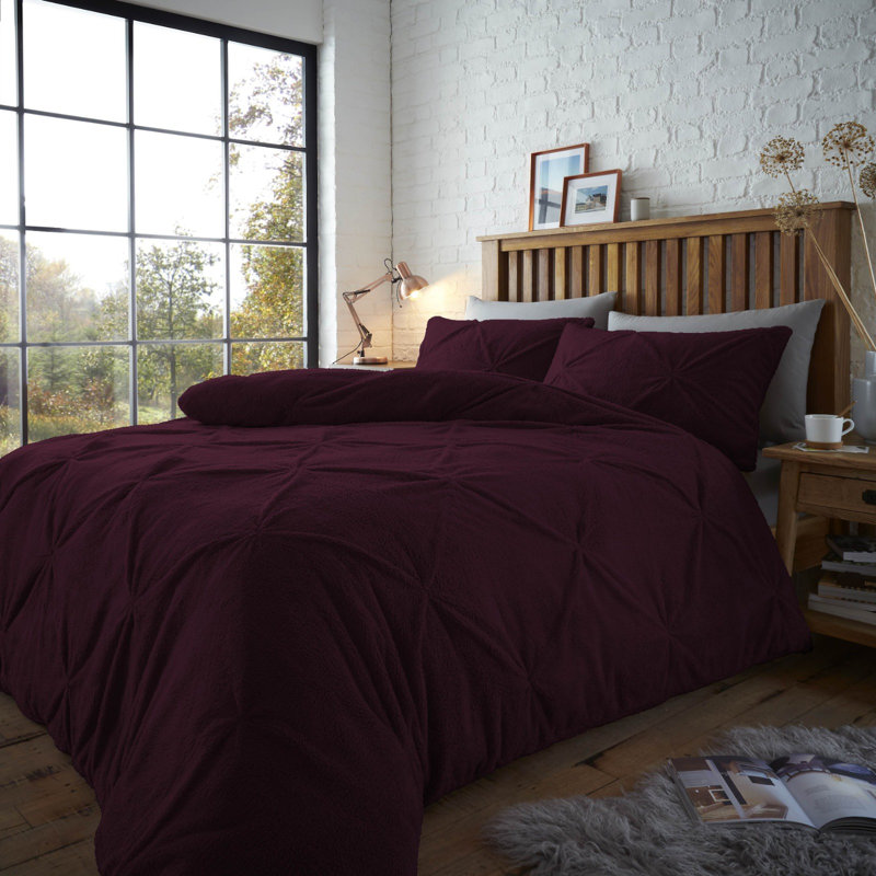 Apriel Microfiber Solid Colour Duvet Cover Set with Pillowcases, Purple, Single Duvet Cover + 1 Standard Pillowcase