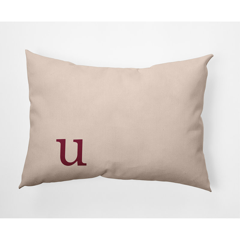 Coussin décoratif intérieur / extérieur Modern Monogram, Beige / rose