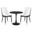Table ronde de 31,5 po avec base en sablier et 2 chaises rembourrées en similicuir-526530819