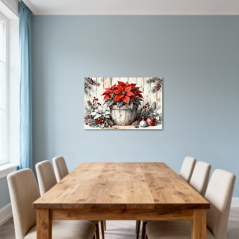 Poinsettia de Noël, H 28 po x l 40 po
