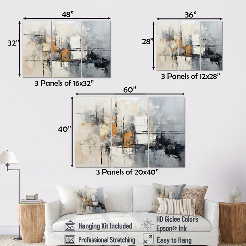 Simple Winter Landscape III - Winter Landscape, ensemble d'art sur toile, Toile tendue, H 32 po x l 48 po x P 1 po