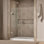 Components 57-1/4-In58-In W X 71-1/2-In H Frameless Pivot Shower Door With 3/8-In Crystal Clear Glass And Back-To-Back Vertical Door Pulls