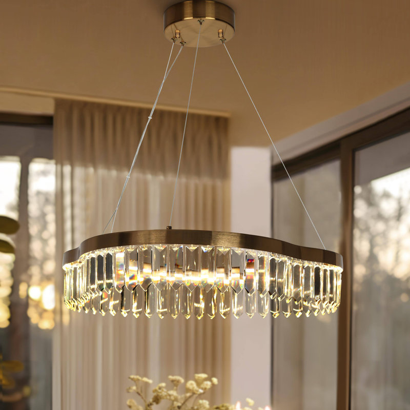 Josse Dimmable Wagon Wheel LED Crystal Chandelier
