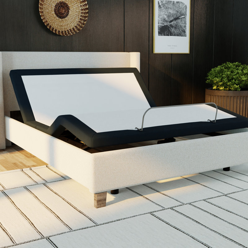 Grey Metal Adjustable Bed With Zero - Head/Foot Articulate Smoothly, Memory Buttons, Wireless Control Freely,, Queen