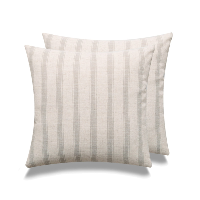 Michael Penney Striped Linen Throw Pillow, Beige , Polyester