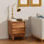 Ensemble de 2 tables de chevet - Design biseauté de style rétro - Fabriqué en panneau de fibres à densité moyenne, table de chevet moderne de style Mid-Century pour la chambre à coucher-1562009120