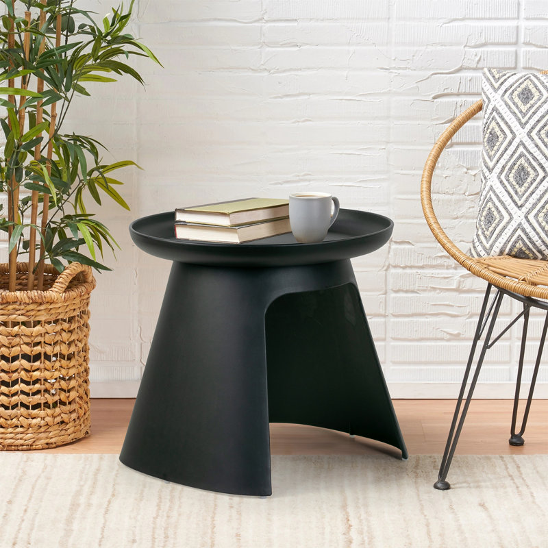 Table de bout à piédestal Jazaria, Noir