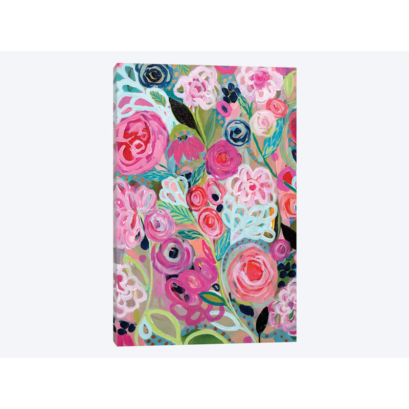 « fantaisie », impression sur toile, H 26 po x l 18 po x P 1,5 po, Toile tendue, Pas de tapis