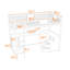 Lit mezzanine simple en métal avec bureau intégré et 2 tiroirs