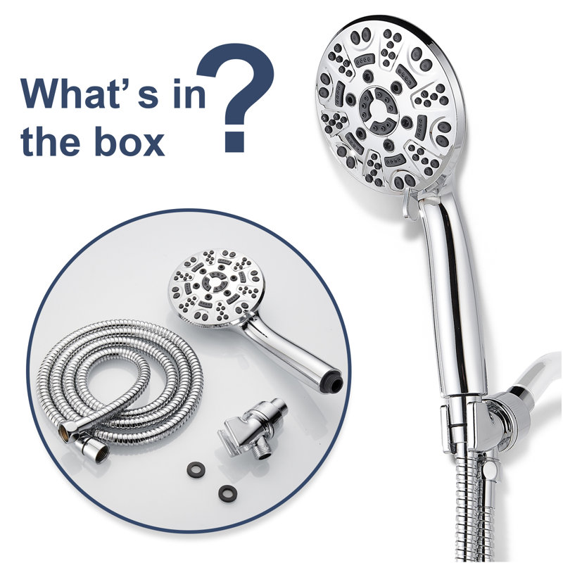 MultiFunctional 8-Spray Shower Head with Hose, Chrome