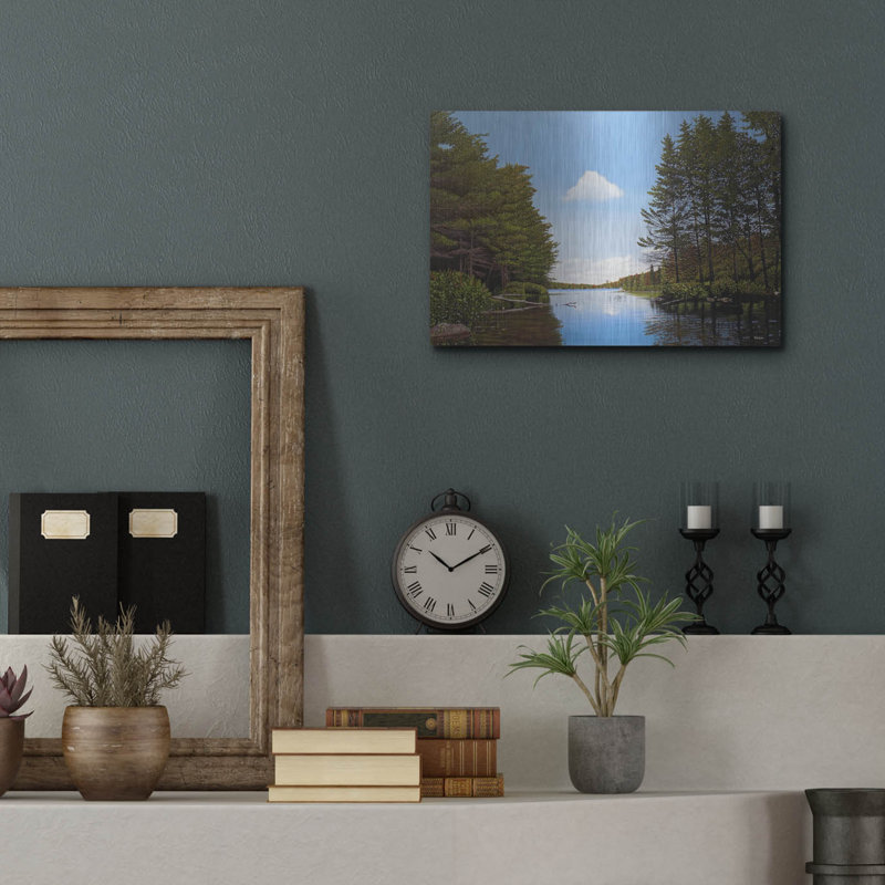  «Spider Lake Pond» par Kenneth M Kirsch, art mural en métal, 16 po x 12 po, H 12 po x l 16 po