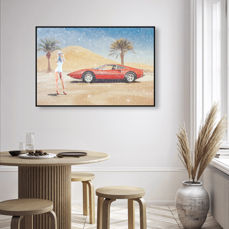 Perfect Place to Tan Canvas Transportation Print by Oliver Gal, 21"H x 31"W, Silver Frame