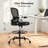 Ergonomic Drafting Chair with Flip-up Armrests and Adjustable Footrest Ring-1969279667