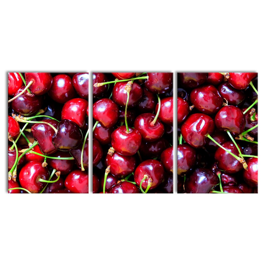 3-tlg. Leinwandbilder-Set Delicious Crisp Cherries