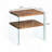 Walnut MDF Side Table with Tempered Glass Top