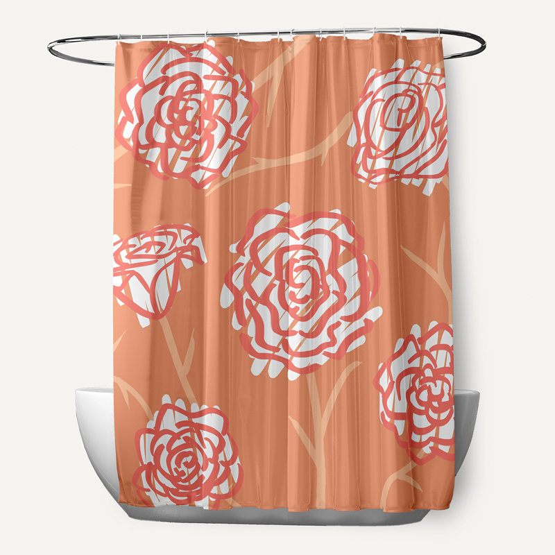 Rideau de douche simple Slezak Spring, Corail