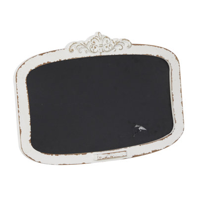 Wood Carved Top Sign Cream Wall Decor with Chalkboard
