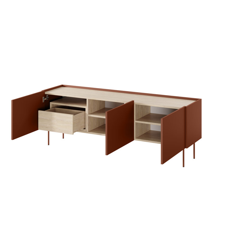 Cappe Unfinished TV Stand for TVs up to 55", Ceramic Red
