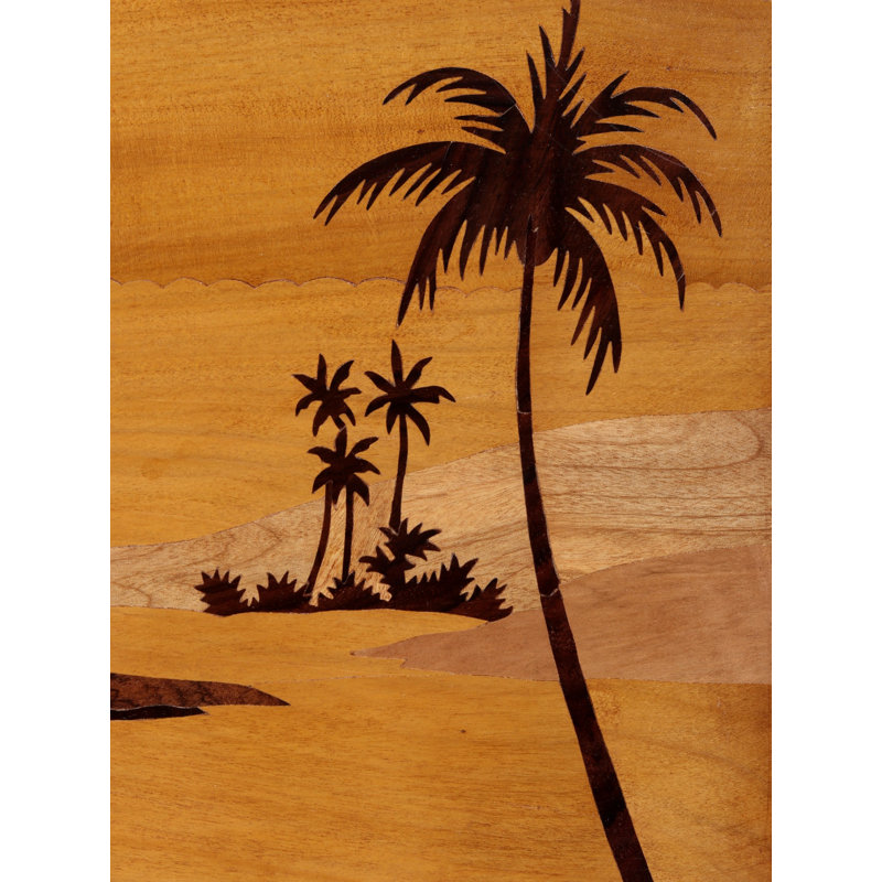 Hand-Carved "Back to Home" Rural Landscape 3D Wood Inlay Wall Art, 28-Inch for Rustic and Farmhouse Decor