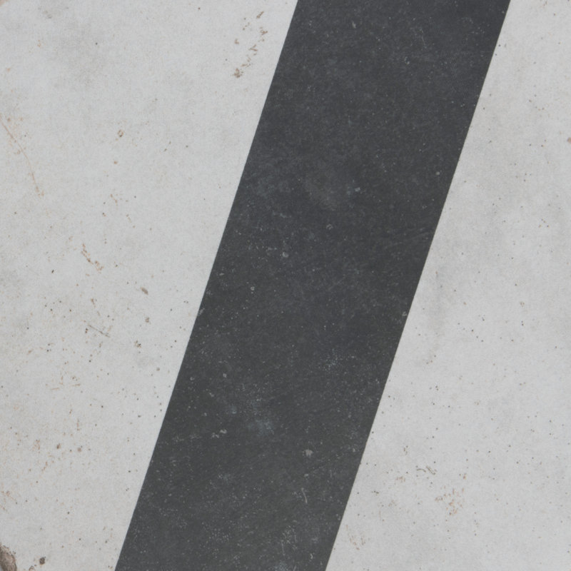 Renaissance Deco 8" x 8" Porcelain Wall & Floor Tile, Black/Gray