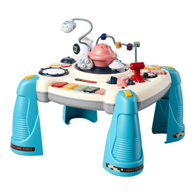 Baby Spacecraft Musical Table Toys for 1-3 Years Old, Learning Activity Desk with Space Theme & Soft-glow Star Projector & 60+ Sound Sources, Toddler