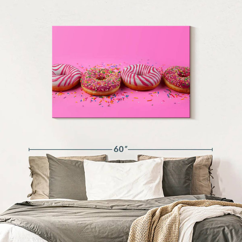 Yarlin Pastel Pink Doughnuts, 30" H x 45" W